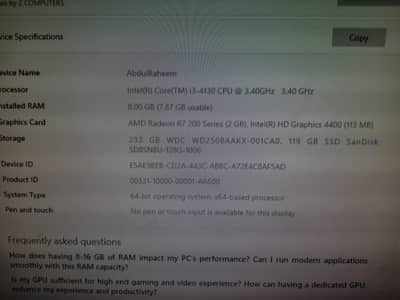 i3 4th gen processer MSI mother board H81M P33 with 8 gb RAM