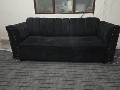 10/10 6 sitter Sofa set black velvet