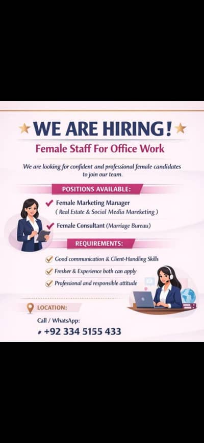 female marketing manager /female  consultant marriage bureau