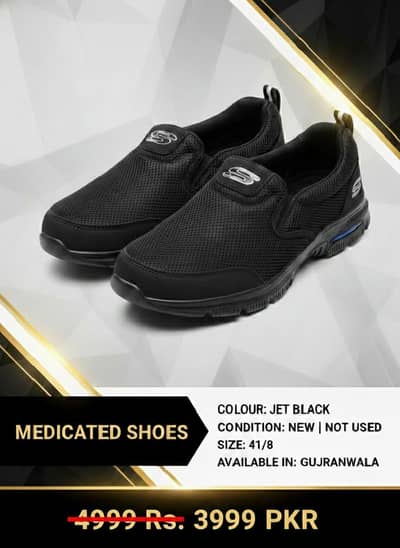 Premium Soft Medicated Shoes - Jet Black (New)
