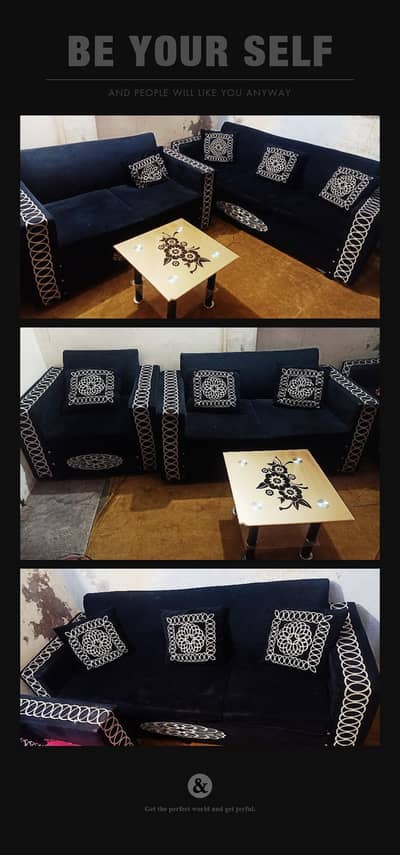 6 Seater Welvet sofa set.