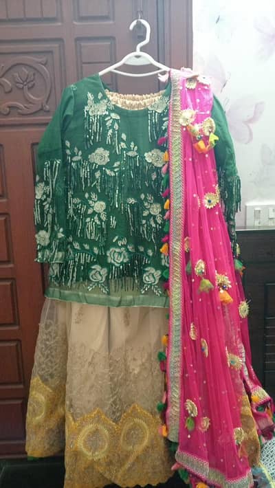 for mehndi dress large size one time wear no defect in this dress