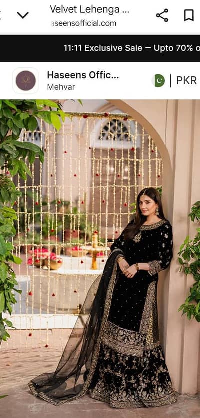Velvet Lehnga. Brand: Haseens Official