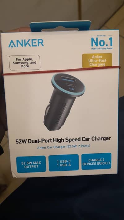 Anker 52w dual port high speed car charger