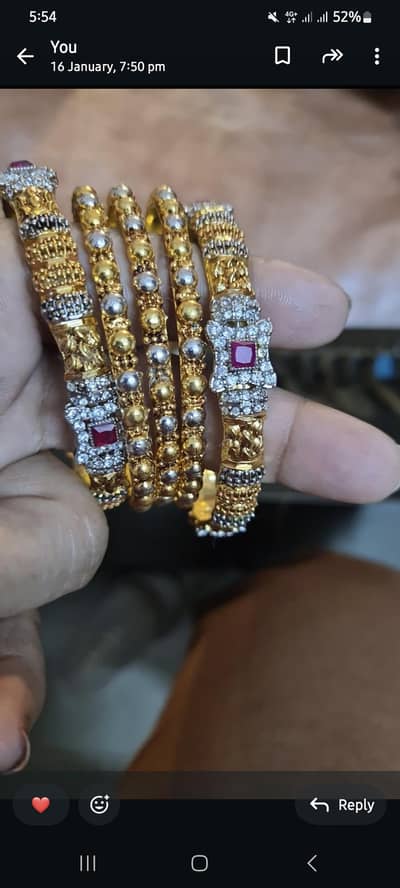 beautiful  brand new gold designed designer bridal bengals