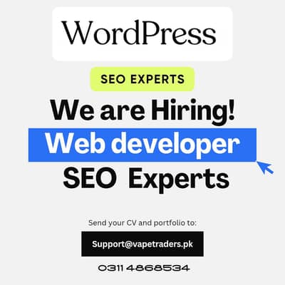 Web Developer | SEO Expert | Web Designer | Required in Lahore