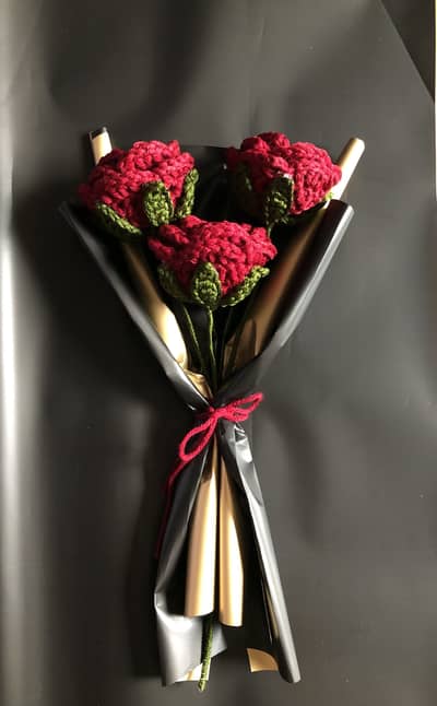 Handmade crochet rose bouquet| never dying roses