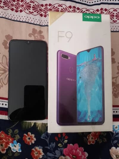 oppo f9 4gb 64gb only box ha add pura par lana