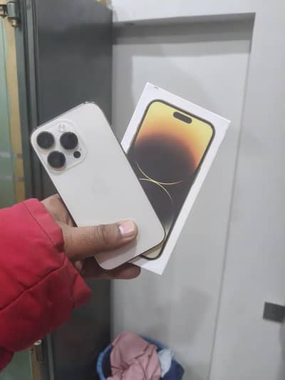 iPhone 14 Pro 256, GP  10 by 10 color golden battery health 100