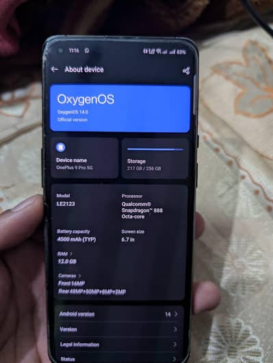 Oneplus 9 pro 12gb 256gb snapdragon 888