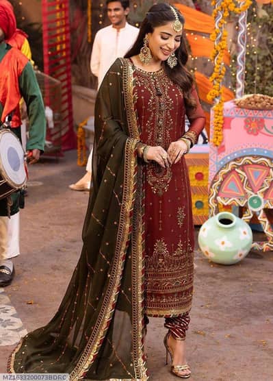 3 Pcs Ladies Unstitched Embroidered Suit | Best Deal