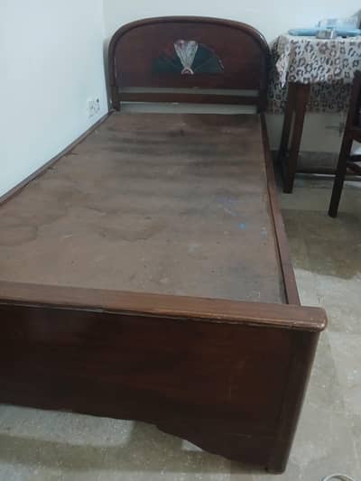 single wood bed