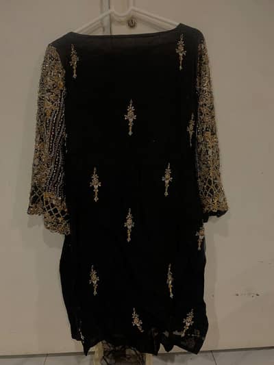 heavy work black 3 PC dress for wedding