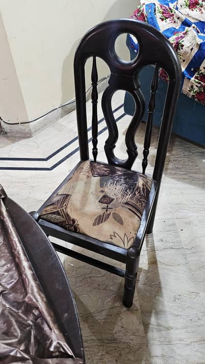 6 chairs with big dining table (pure wooden)