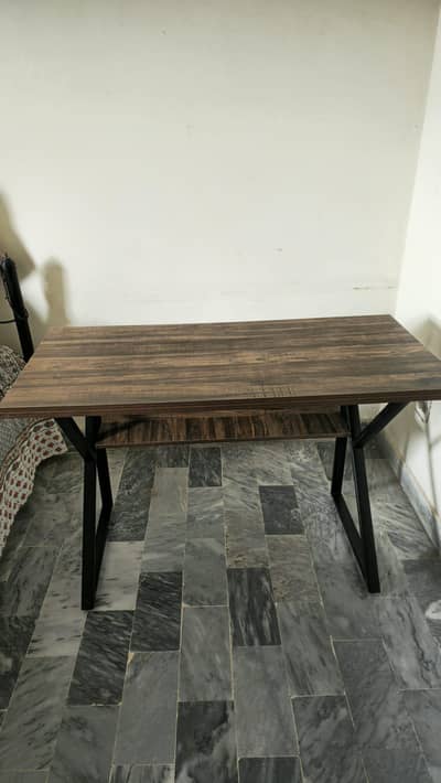 Modern Wooden Console Table / Study Desk with Metal Legs – Like New