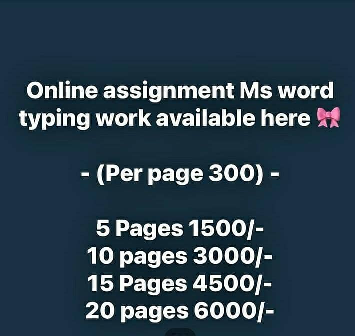 Assignment work available 0