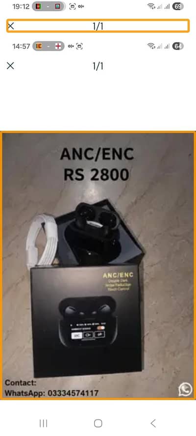 smart LCD touch screen wireless earbuds ANC e n c noise cancelling