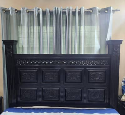 bed,dressing table , 2 side table along with mattress