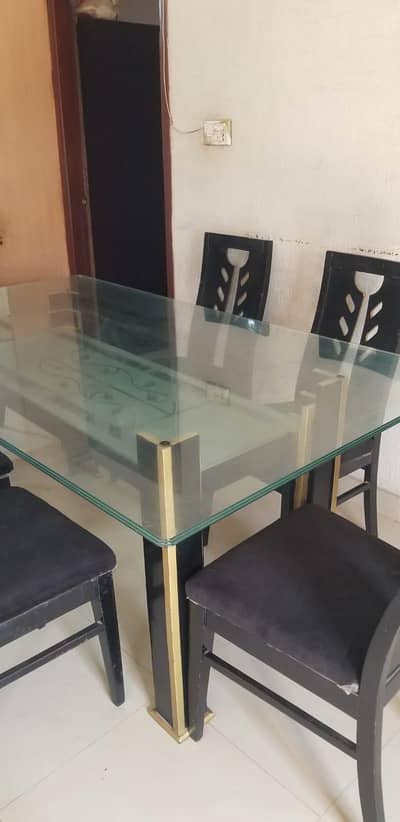 Dinning table 6 chair Black