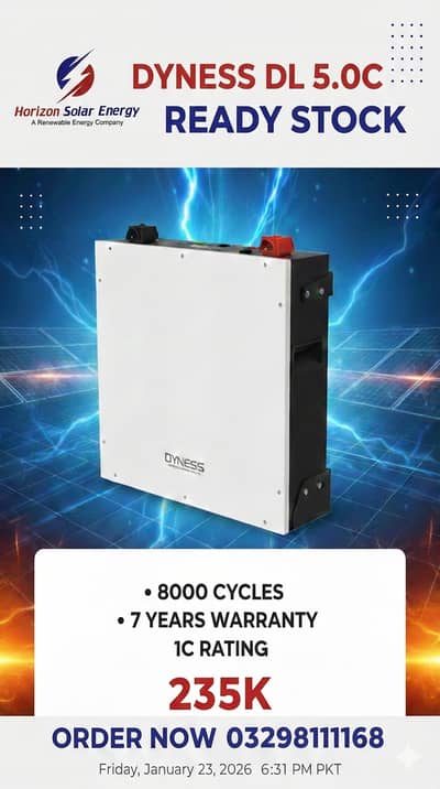 Dyness DL 5.0C Lithium Battery | 5kWh | 8000 Cycles | 7 Years Warrant
