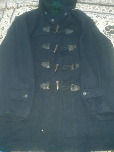 Men’s Dark Blue Western Winter Wool Coat – Size L