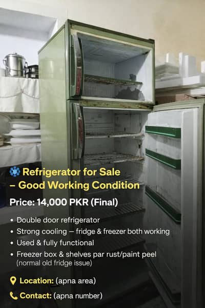 Refrigerator for sale