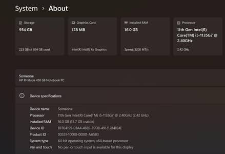 HP Core i5 11 ganeration