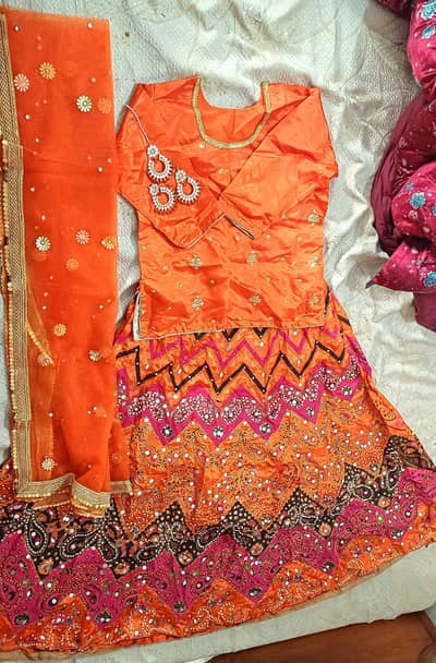beautiful orange lehenga