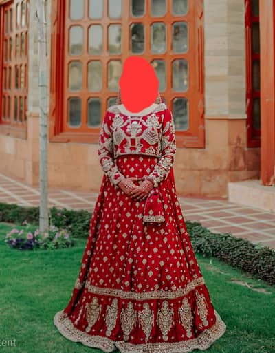 Designer Wedding Dress | Tissue Silk Lehenga | Once Worn