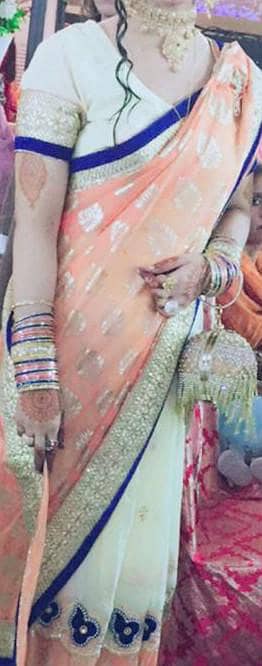 Fancy stitched bridal Saree
