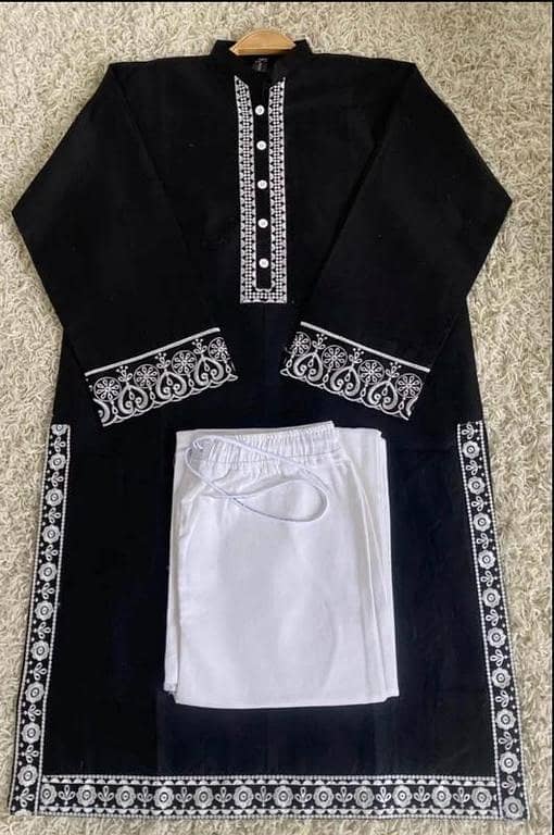 Comfortable Embroidered Cotton Tops Plus Jeans Trouser