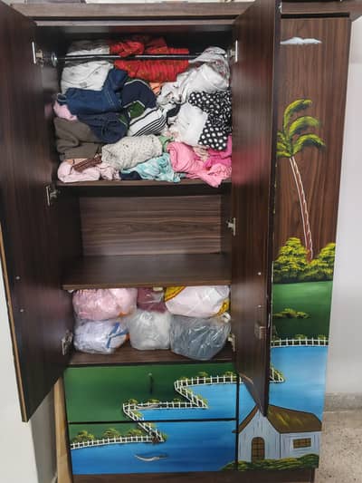Kids Wardrobe / Cupboard Big Size with Drawers – Good Condition