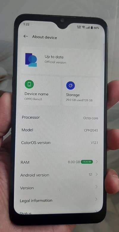 oppo reno 3 for sale read add kindly fixed price