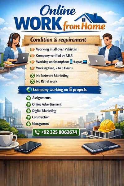 online work from home part time job 2 to 3 hour daily in pakistan