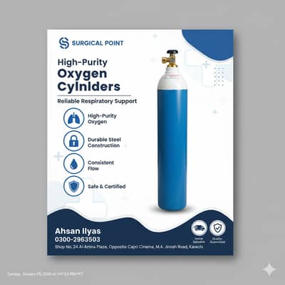 Home & Hospital Oxygen Cylinder – Delivery Available – Karachi