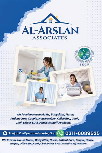 Maids / House Maids / cook / House chef / Baby Sitter maid available