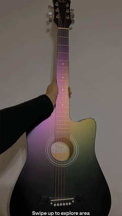 BLACK ACOUSTIC WITH SEMI COATING GUITAR