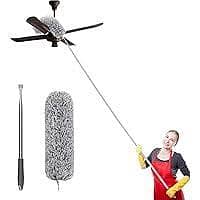 Feather Duster with Extension Handle for Cleaning High Ceiling Areas Fan