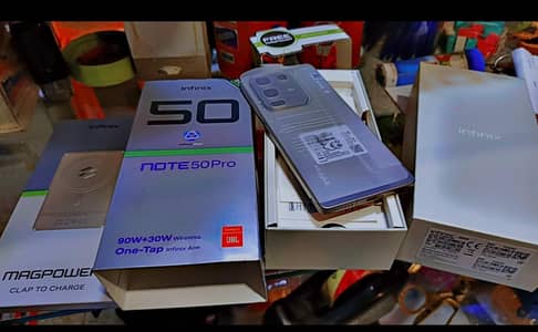 infinix note 50 pro with all accessories 12+12/256