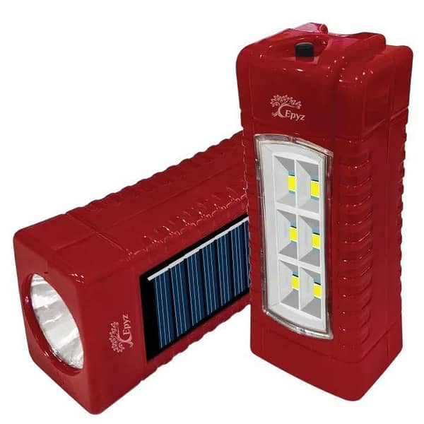 Solar Rechargeable LED Torch - 2 Way Charging - Solar & Type C Mobile Charging