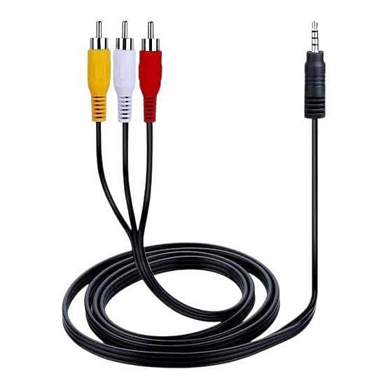 3.5mm Jack Male to 3 RCA Cable Male Audio Video AV Cable Wire Cord