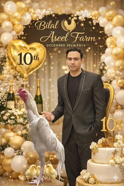 White shamo & blue dragon