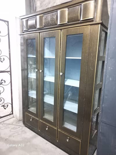 3 Doors Solid Wood Showcase