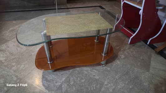 2 side tables and one tea trolly