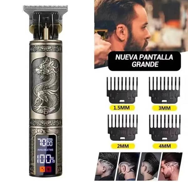 Vintage T9 High Quality LED Display Razor USB Electric Men's Beard Revolving Body wash Trimmer