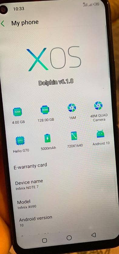 Infinix Note7 4/128 with box