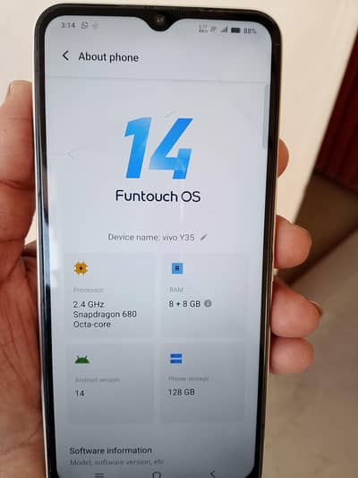 vivo y35.8/128. exchange possible with good phones