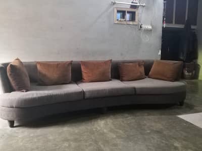 urgent sale used sofa 13 sweater L shape with 10 velvet cushion
