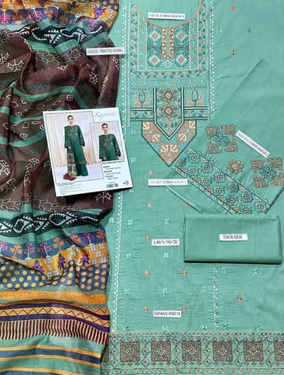 3pcs embroidery dresses