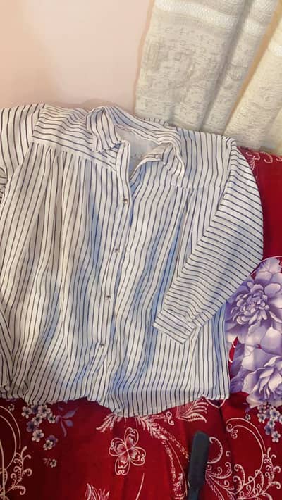 Women Striped Button Shirt | Size S | Used